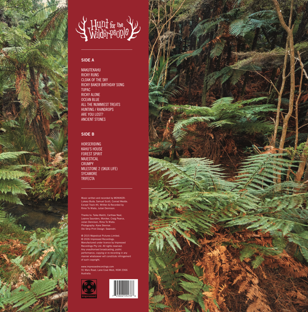 HUNT FOR THE WILDERPEOPLE - OFFICIAL SOUNDTRACK FROM THE MOTION PICTURE - 'SKUX EDITION' VINYL LP